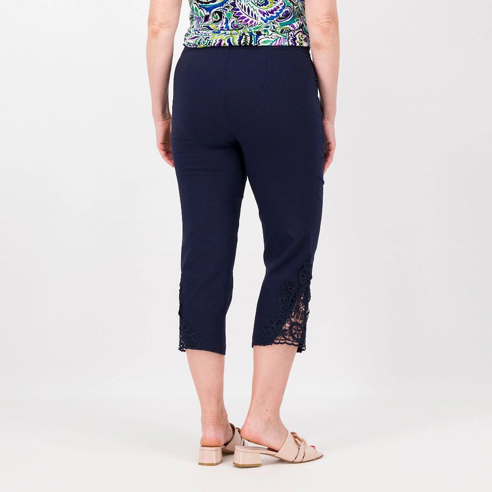 QVC Nina Leonard Pantaloni Cropped Con Inserti In Pizzo