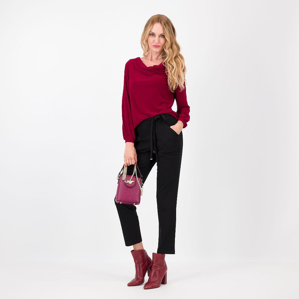 QVC Nina Leonard Pantaloni Gamba Dritta Un Scuba Crépe Con Cintura