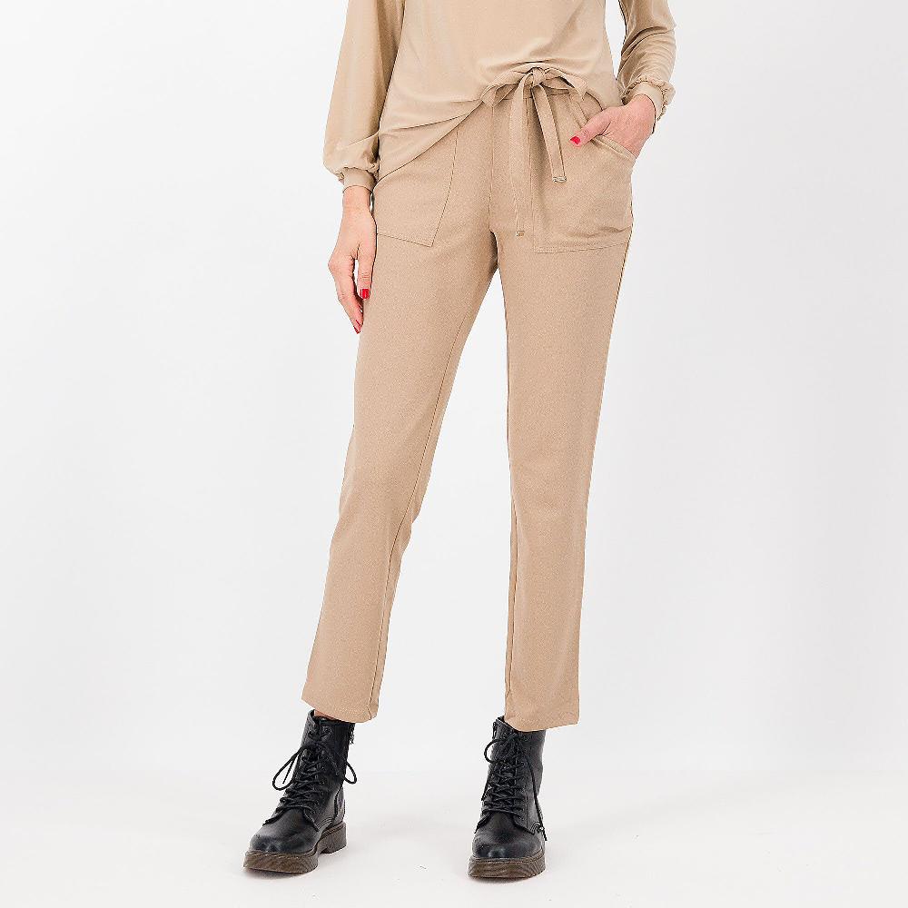QVC Nina Leonard Pantaloni gamba dritta un scuba crépe con cintura