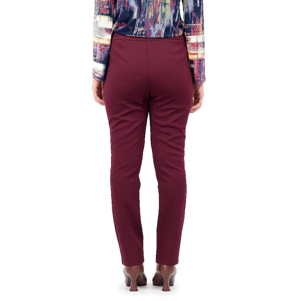 QVC Nina Leonard Pantaloni In Crépe Stretch Goffrato Tasche Con Borchie