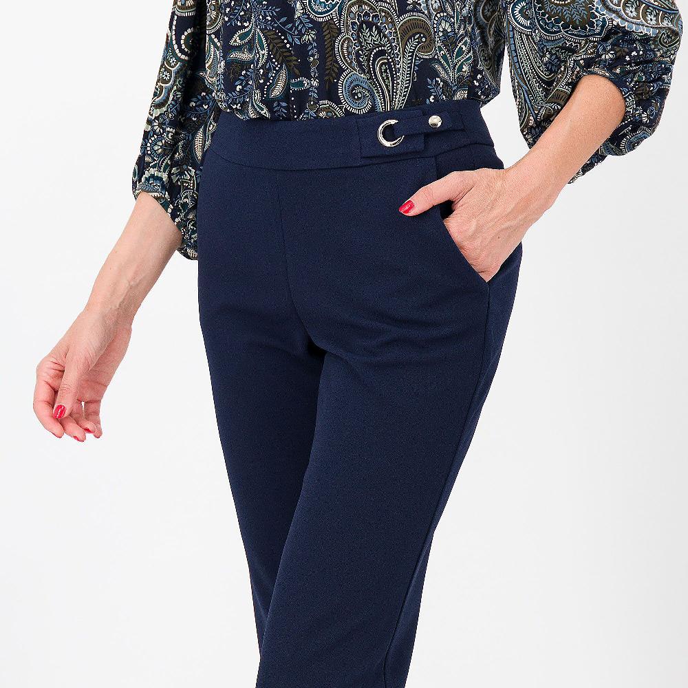 QVC Nina Leonard Pantaloni Lunghi A Gamba Dritta Con Elastico In Vita