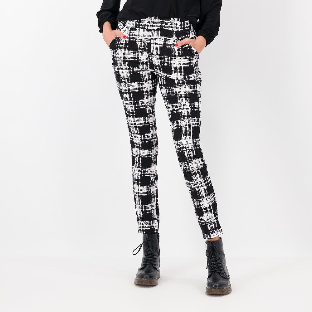 QVC Nina Leonard Pantaloni lunghi fantasia in crépe elasticizzato