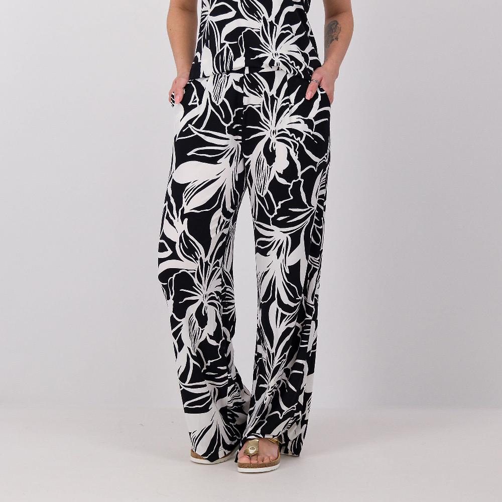 QVC Nina Leonard Pantaloni Palazzo In Jersey Fantasia Con Elastico In Vita