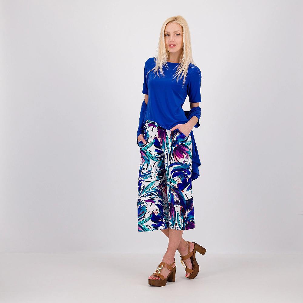 QVC Nina Leonard Set Di 3 Pezzi: Cardigan Tinta Unita Canotta Fantasia Maglia Tinta Unita