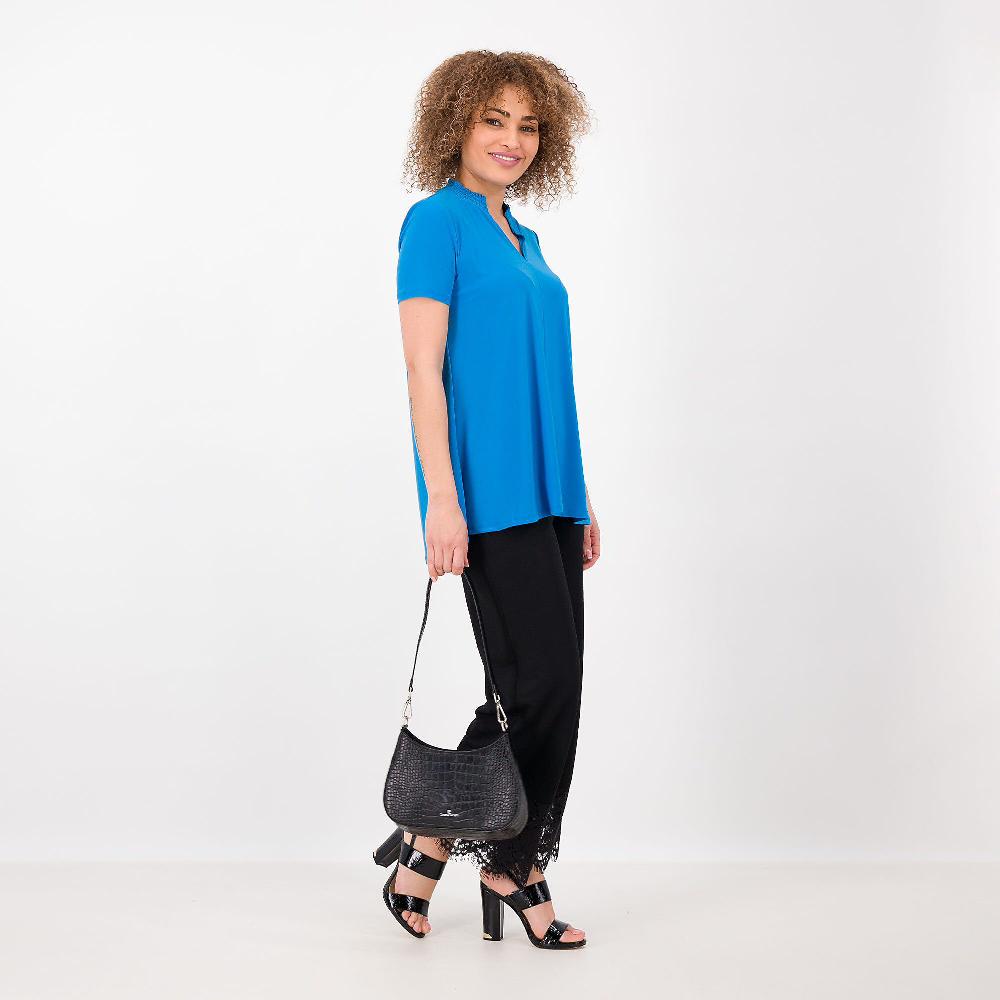 QVC Nina Leonard T-shirt A Trapezio In Jersey Stretch