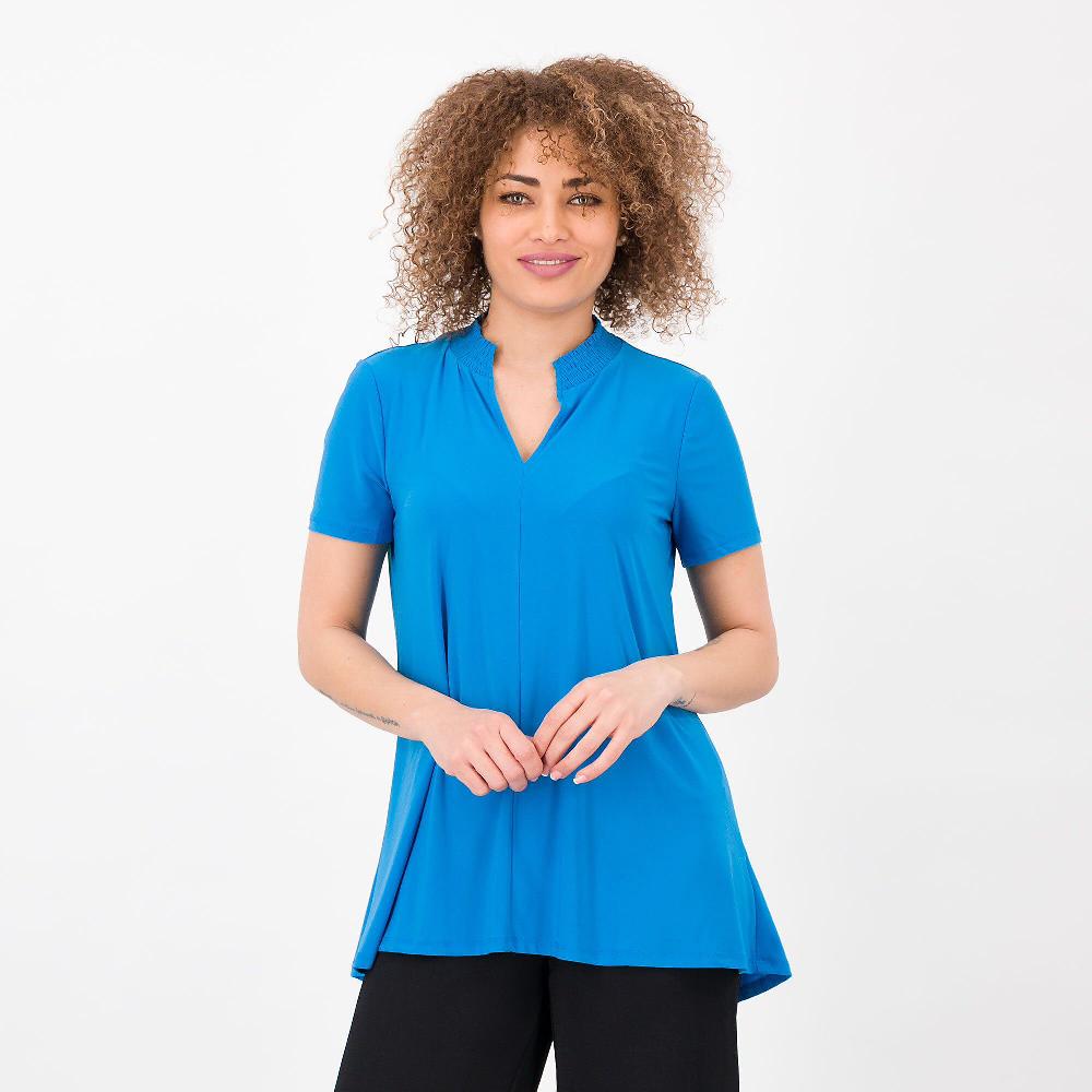 QVC Nina Leonard T-shirt a trapezio in jersey stretch