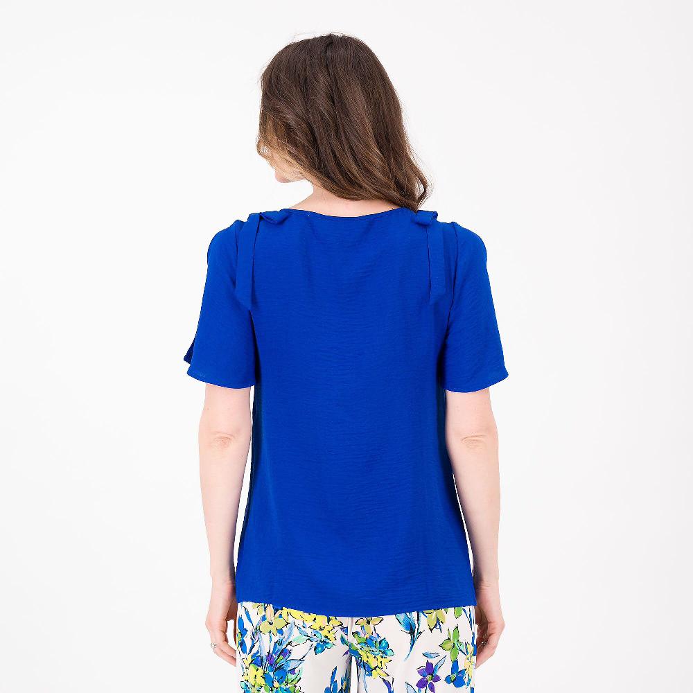 QVC Nina Leonard T-shirt Con Scollo Tondo E Fiocco Sulla Spalla