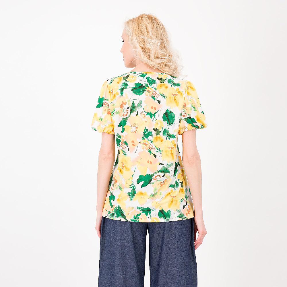 QVC Nina Leonard T-shirt In Jersey Fantasia A Fiori Con Manica Corta