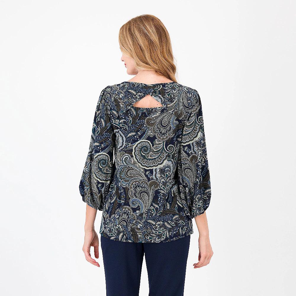 QVC Nina Leonard T-shirt In Jersey Fantasia Con Apertura Dietro