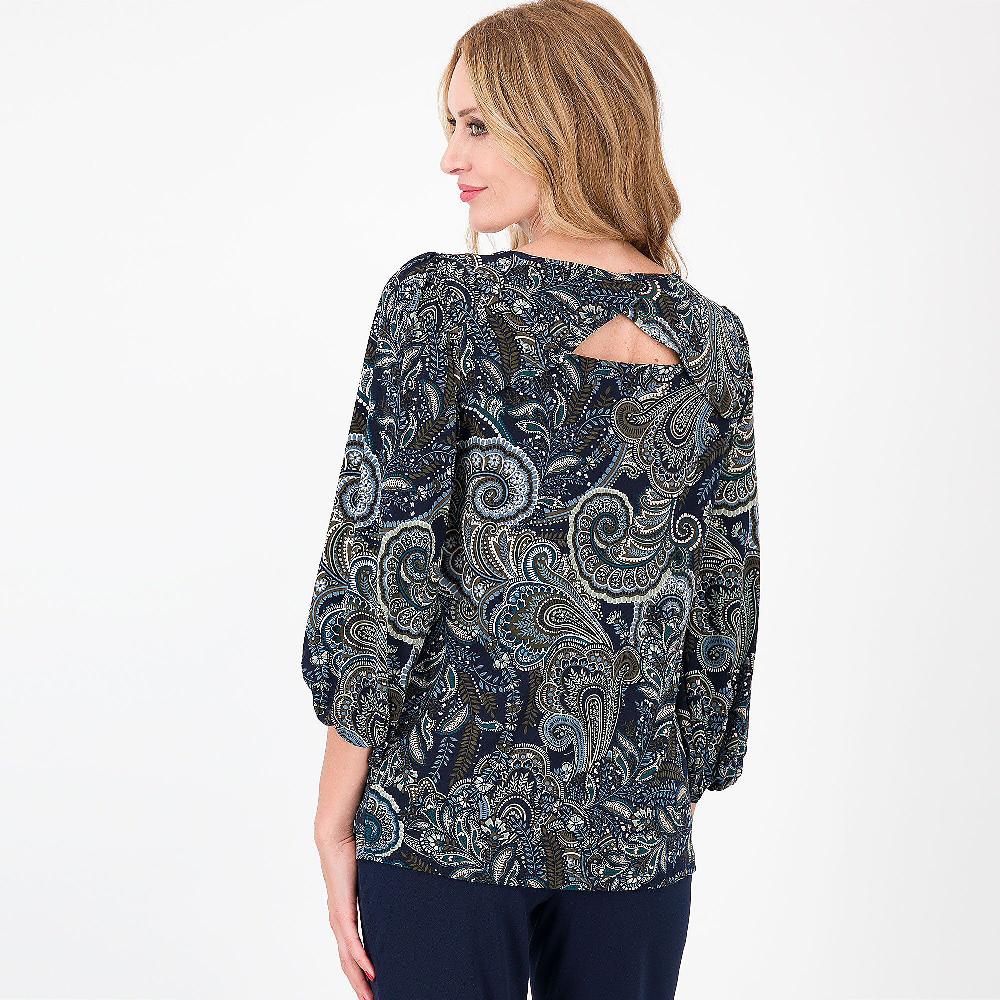 QVC Nina Leonard T-shirt In Jersey Fantasia Con Apertura Dietro