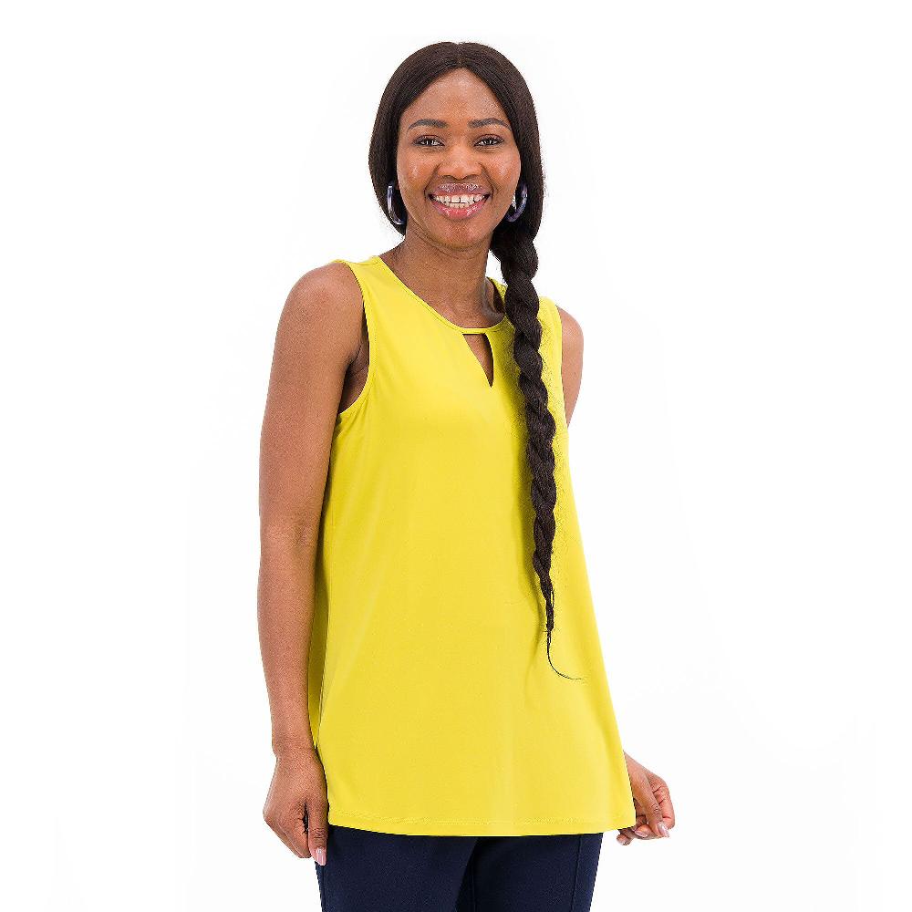 QVC Nina Leonard Top smanicato e sciancrato con apertura a V