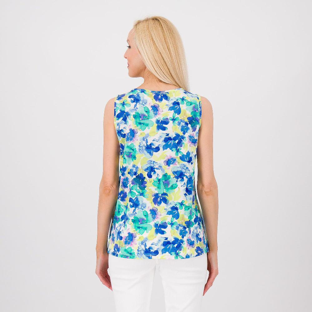 QVC Nina Leonard Top Smanicatoin Jersey Fantasia Con Oblò