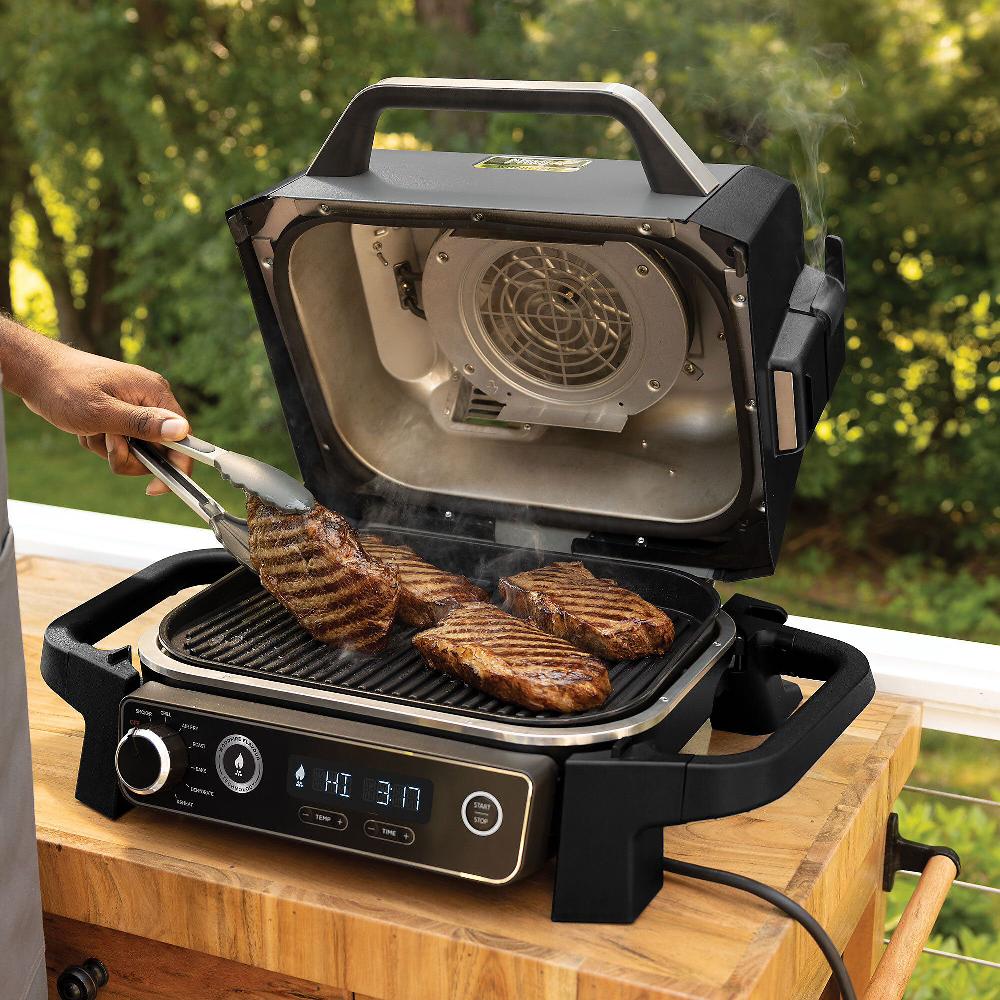 QVC Ninja Barbecue Elettrico Con Affumicatore E Friggitrice Ad Aria