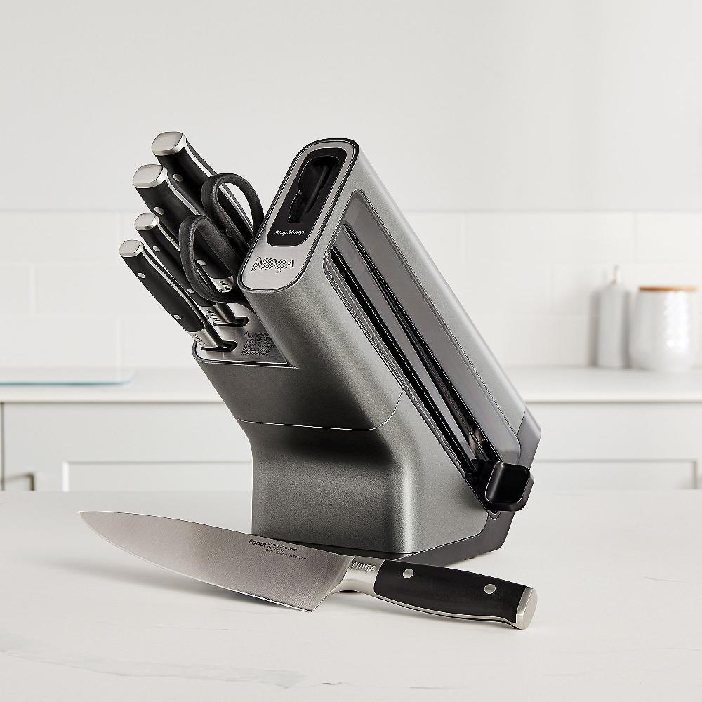 QVC Ninja Set Di Coltelli Con Ceppo Con Affilatrice Integrata