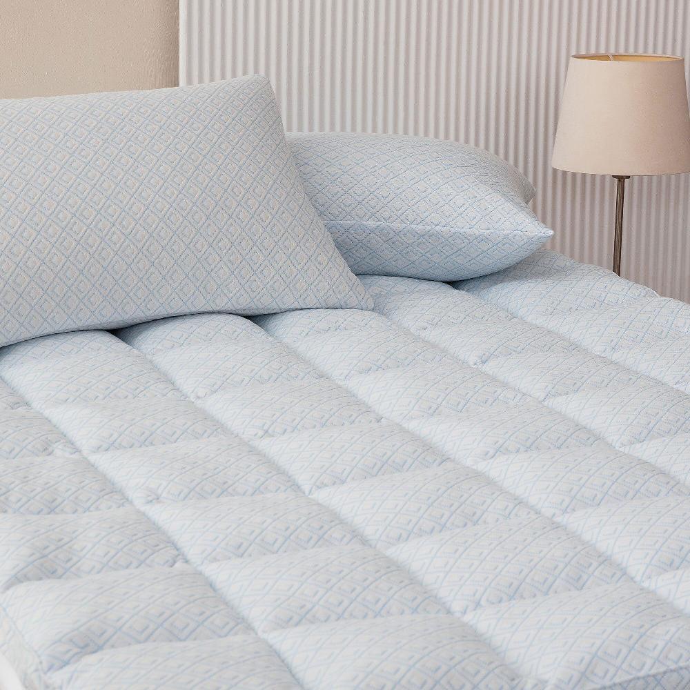 QVC Nuage Argenté Topper Microsfere Fresh Nuovo Tessuto Jacquard 3D Su Lato Superiore