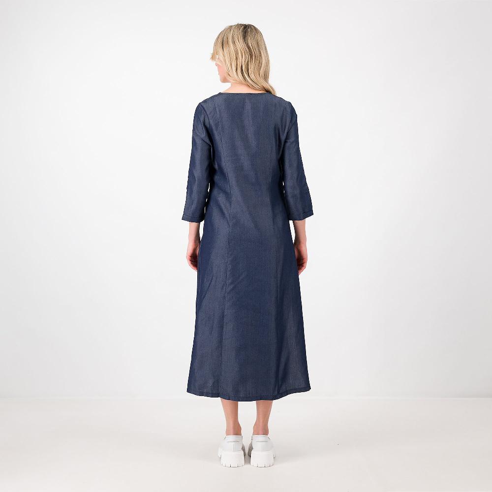 QVC Officina Della Moda Abito Chemisier In Lyocell Effetto Denim
