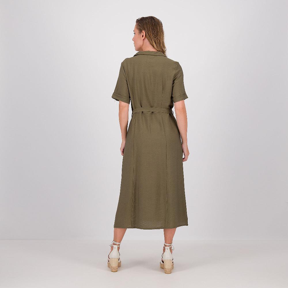 QVC Officina Della Moda Abito Chemisier In Misto Viscosa Con Maniche Corte