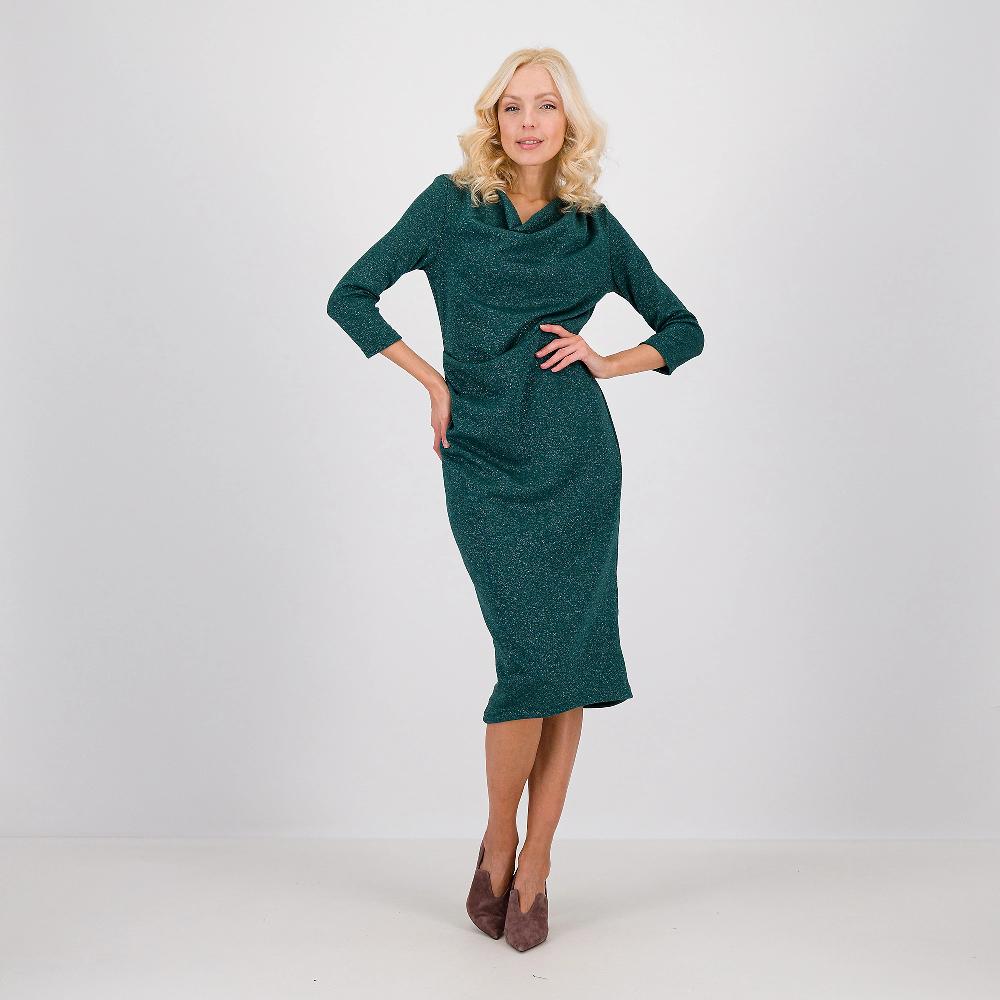 QVC Officina della Moda Abito in jersey con lamé e scollo morbido