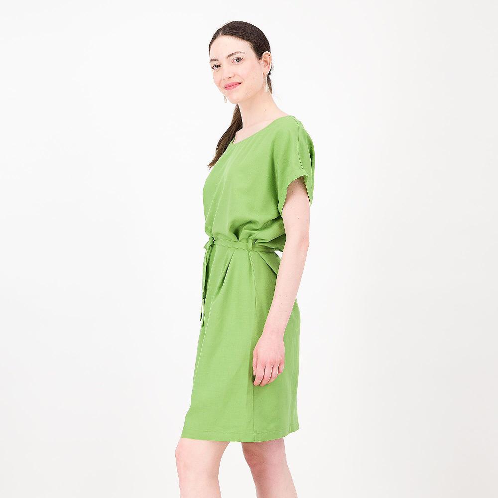 QVC Officina Della Moda Abito In Misto Viscosa Con Lino A Manica Corta