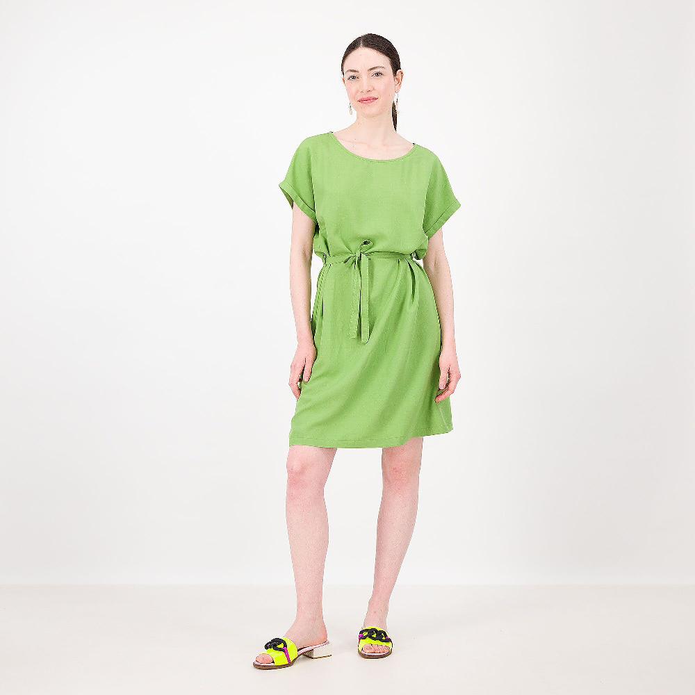 QVC Officina della Moda Abito in misto viscosa con lino a manica corta