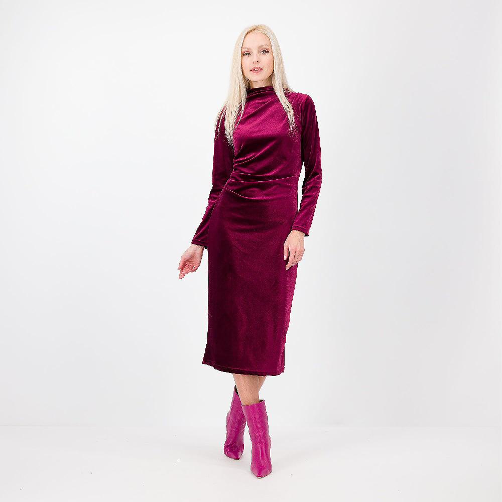 QVC Officina della Moda Abito in velluto con collo a cratere