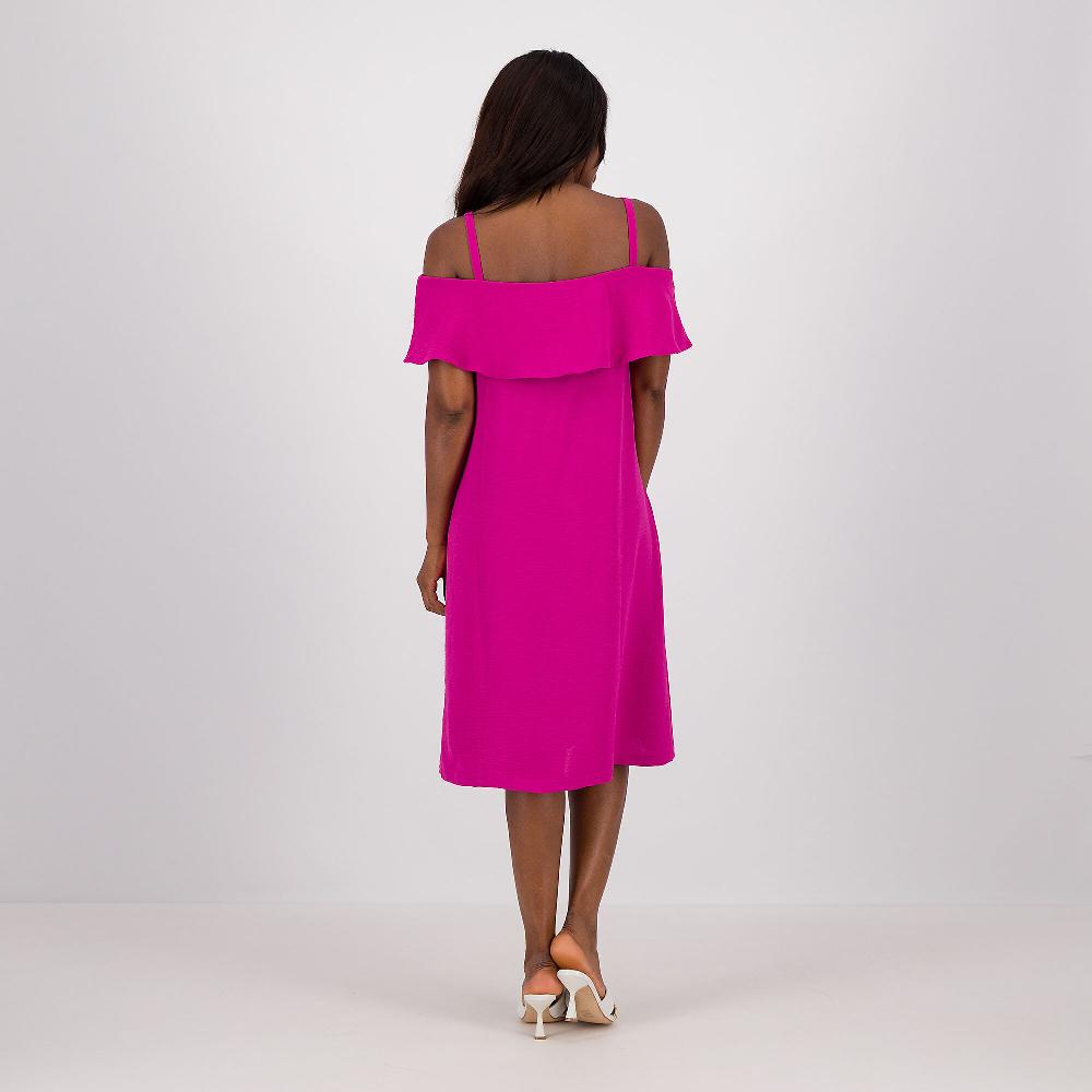 QVC Officina Della Moda Abito In Viscosa Con Spalline E Volant Allo Scollo