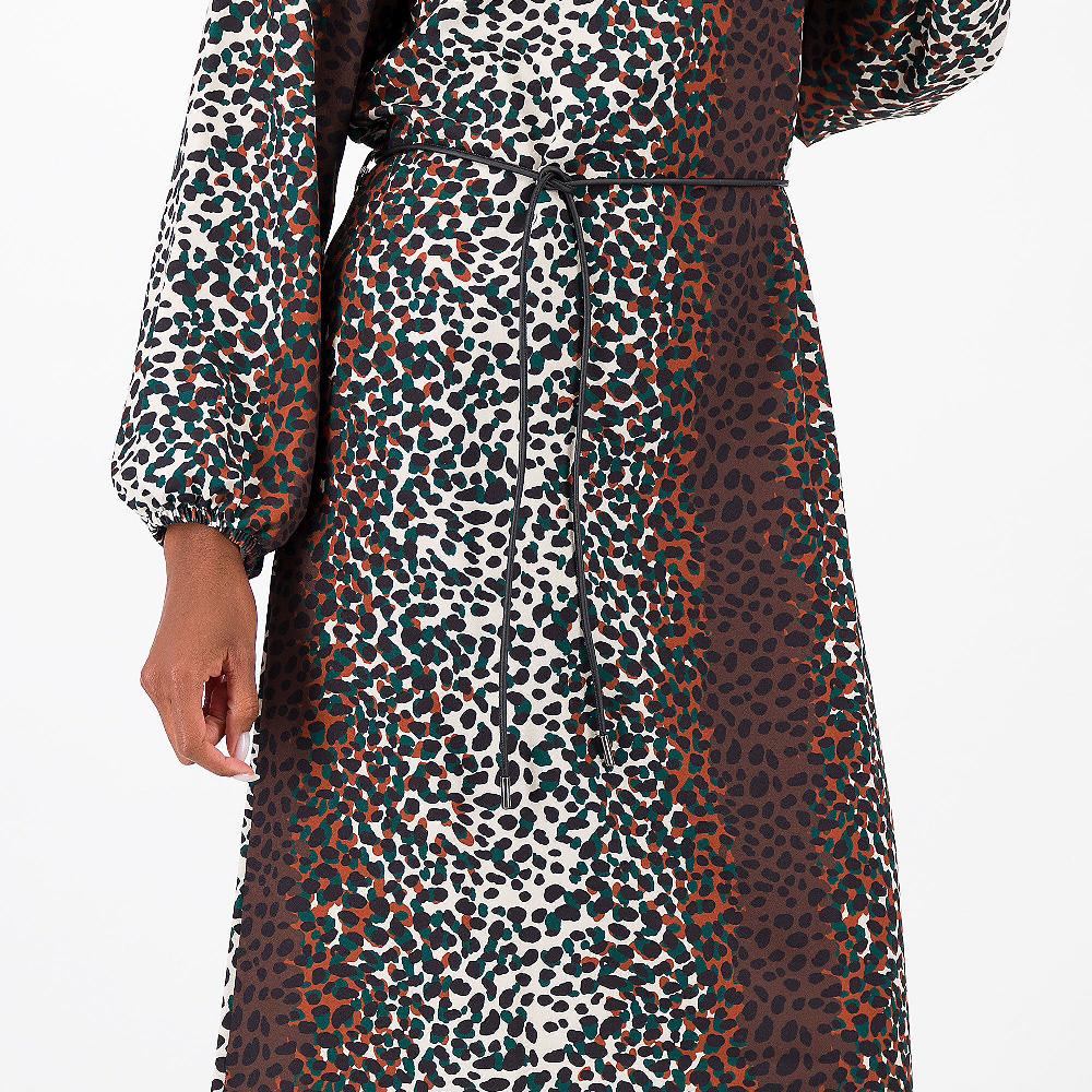 QVC Officina Della Moda Abito Lungo In Twill Fantasia Con Cintura