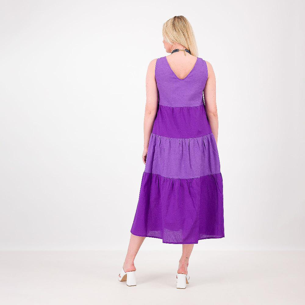 QVC Officina Della Moda Abito Lungo Smanicato A Balze Alternate