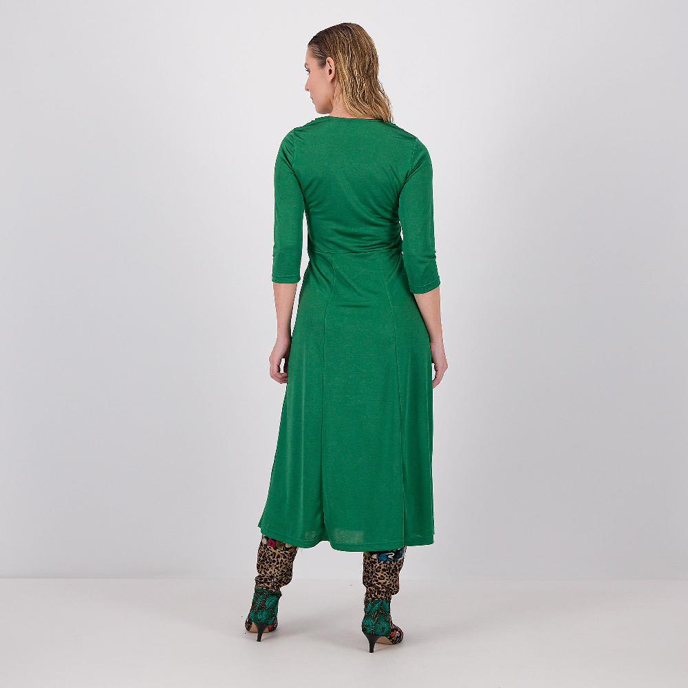 QVC Officina Della Moda Abito Midi In Jersey Misto Viscosa Effetto Martellato