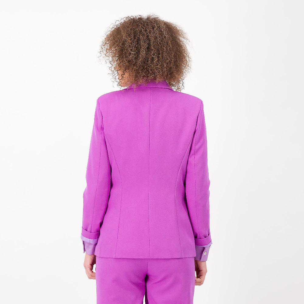 QVC Officina Della Moda Blazer Con Collo A Lancia In Tessuto Bi-stretch