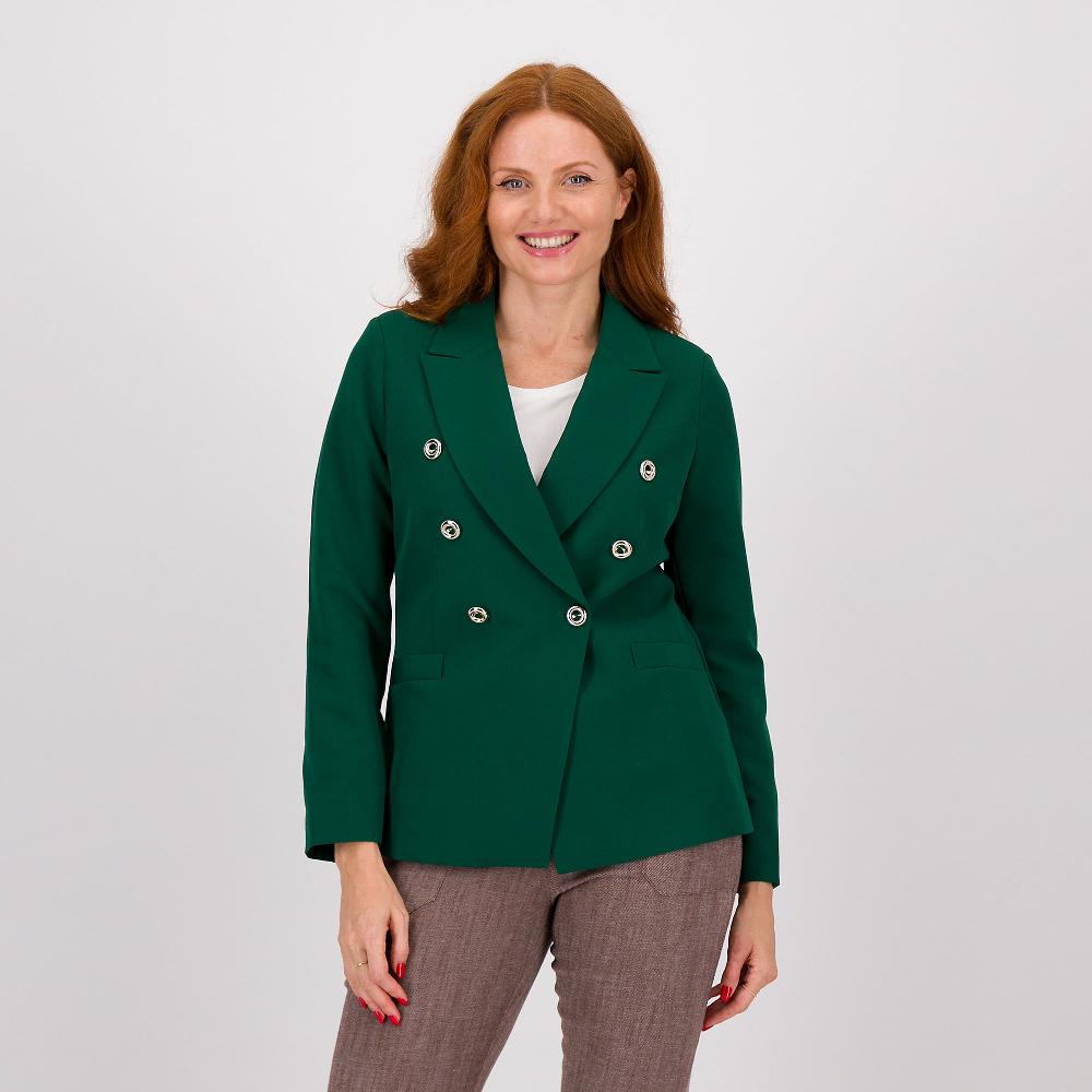QVC Officina della Moda Blazer in bi-stretch doppiopetto con collo a lancia e bottoni