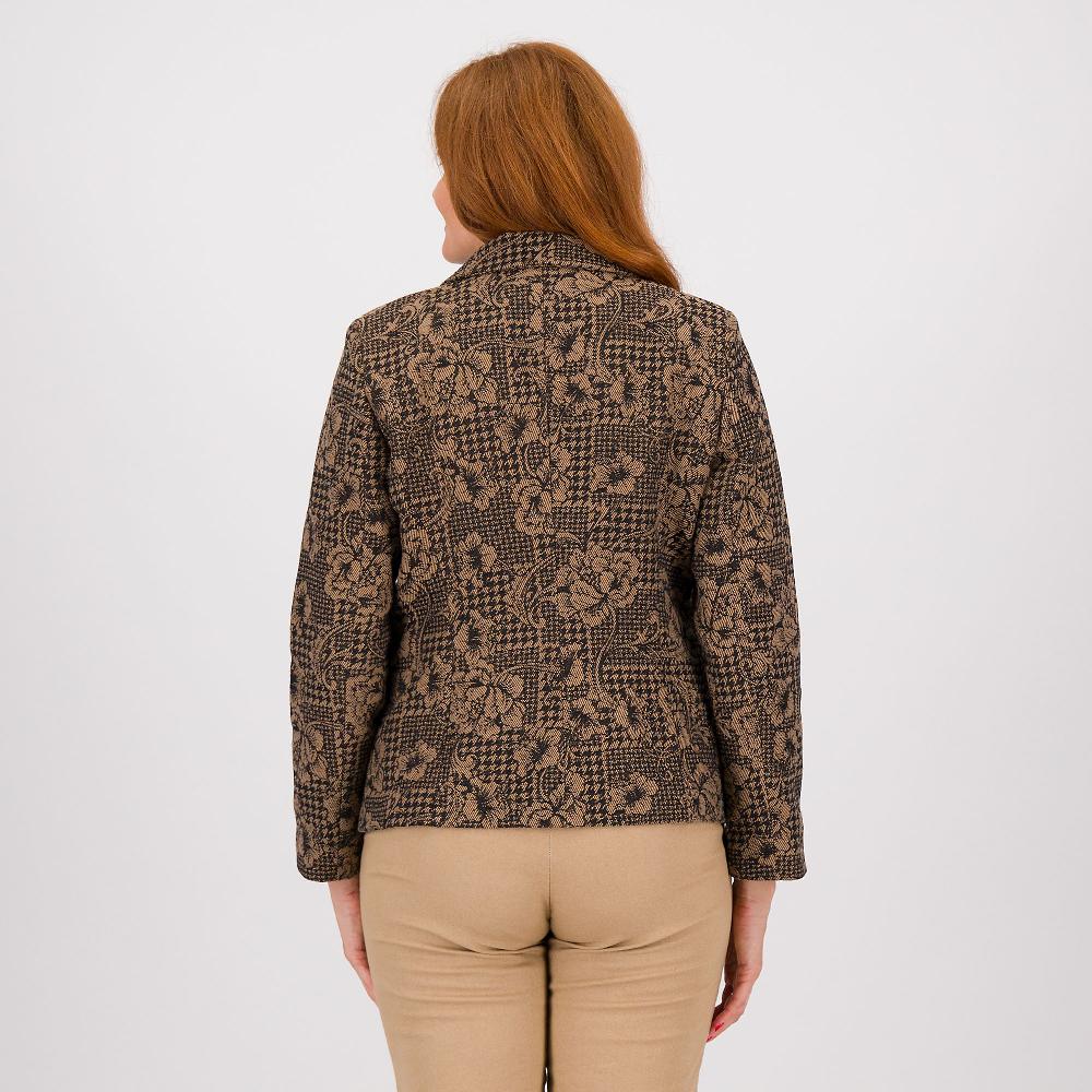QVC Officina Della Moda Blazer Jacquard Collo Rever E Tasche Con Patta