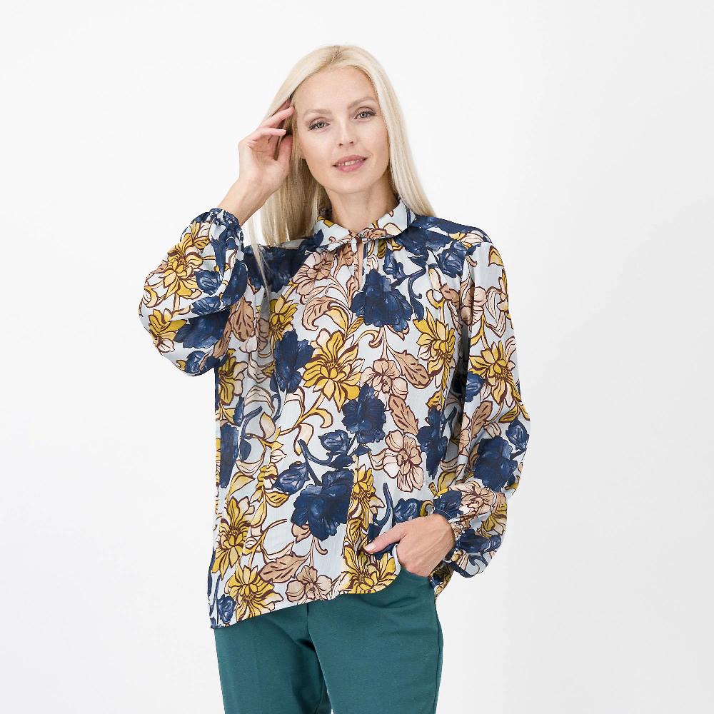 QVC Officina della Moda Blusa fantasia con manica a balloon