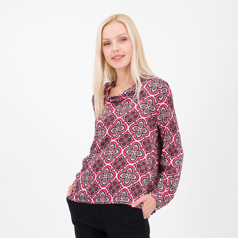 QVC Officina della Moda Blusa fantasia in raso di viscosa
