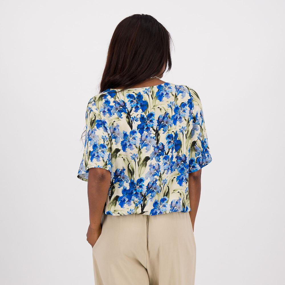 QVC Officina Della Moda Blusa In Fantasia In Raso Di Viscosa