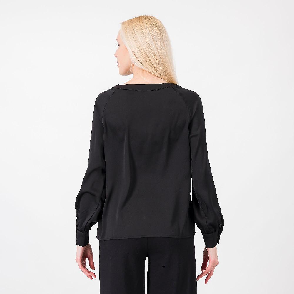 QVC Officina Della Moda Blusa In Raso Crépe Maroquin Con Manica Lunga