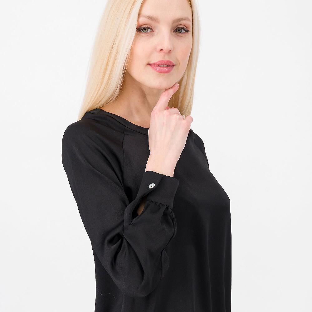 QVC Officina Della Moda Blusa In Raso Crépe Maroquin Con Manica Lunga
