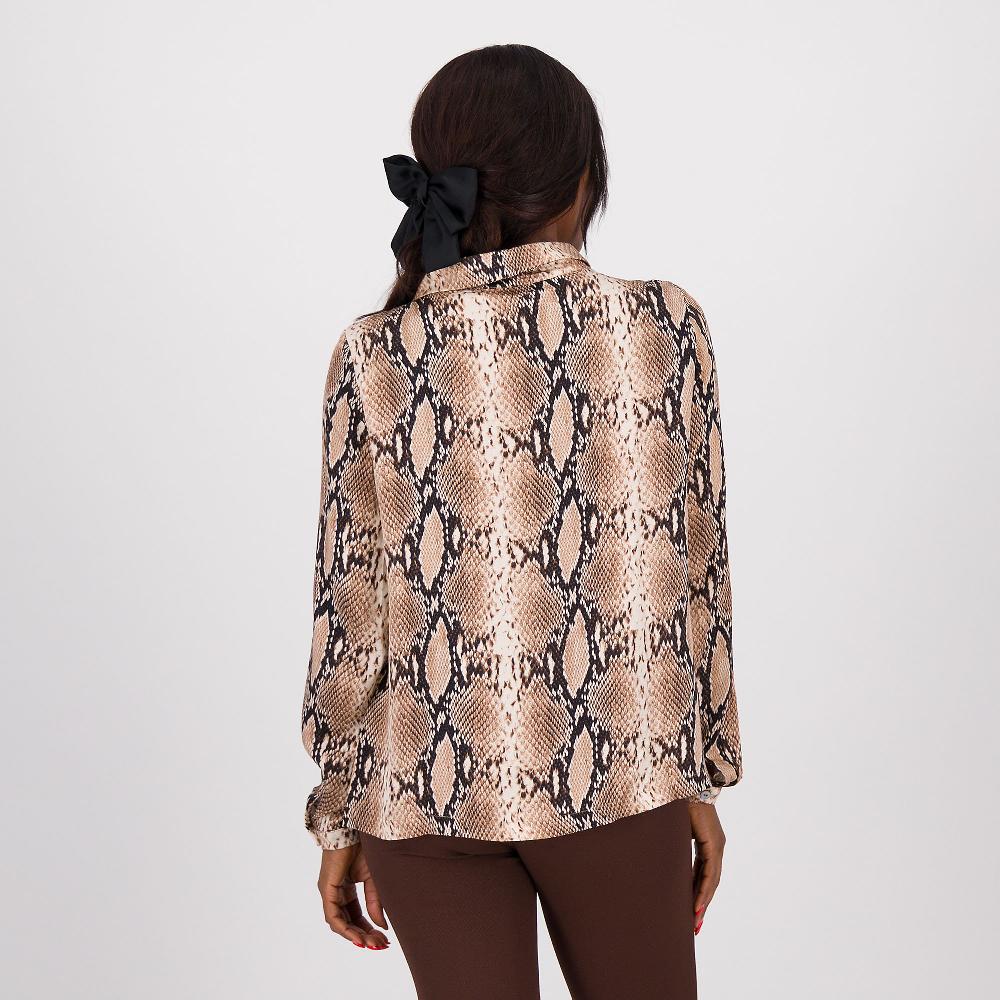 QVC Officina Della Moda Blusa Raso Di Viscosa Con Fantasia Rettile