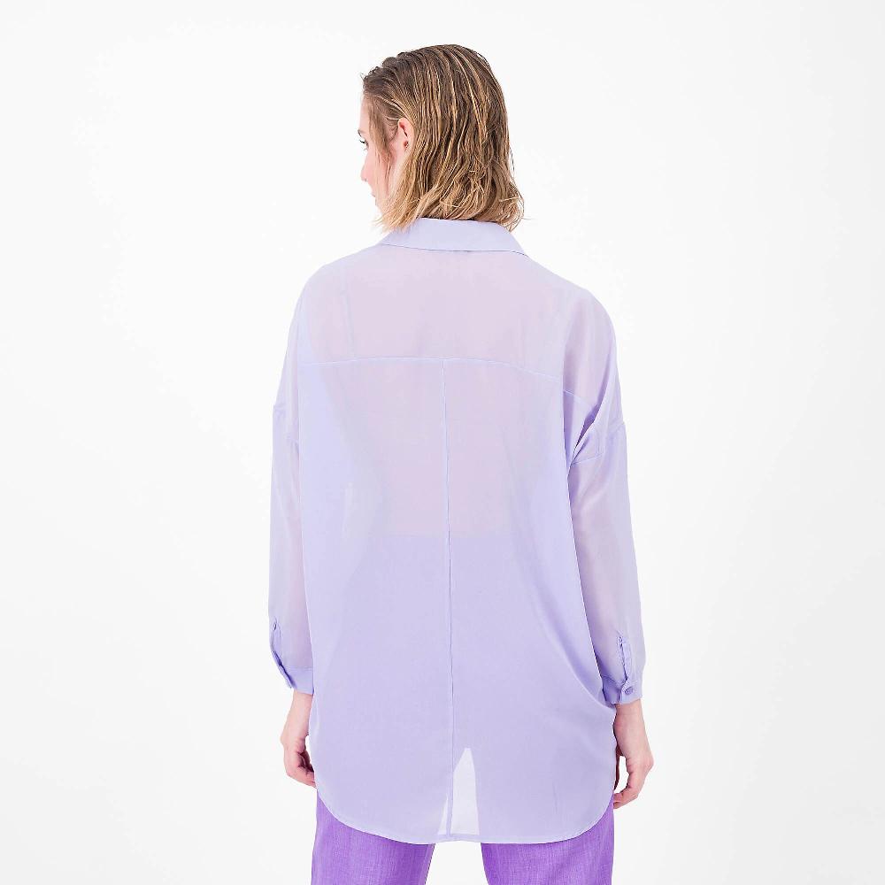 QVC Officina Della Moda Camicia A Manica Lunga Con Tasconi Davanti