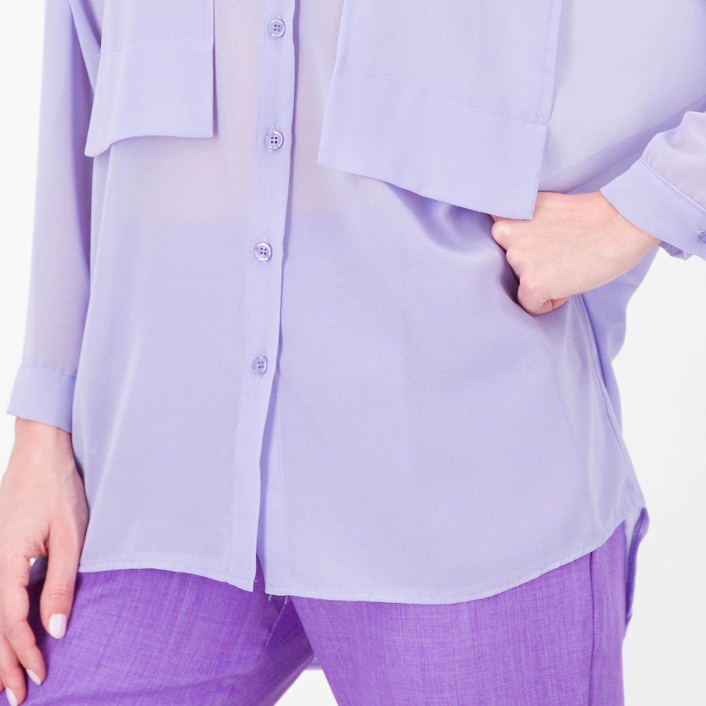 QVC Officina Della Moda Camicia A Manica Lunga Con Tasconi Davanti