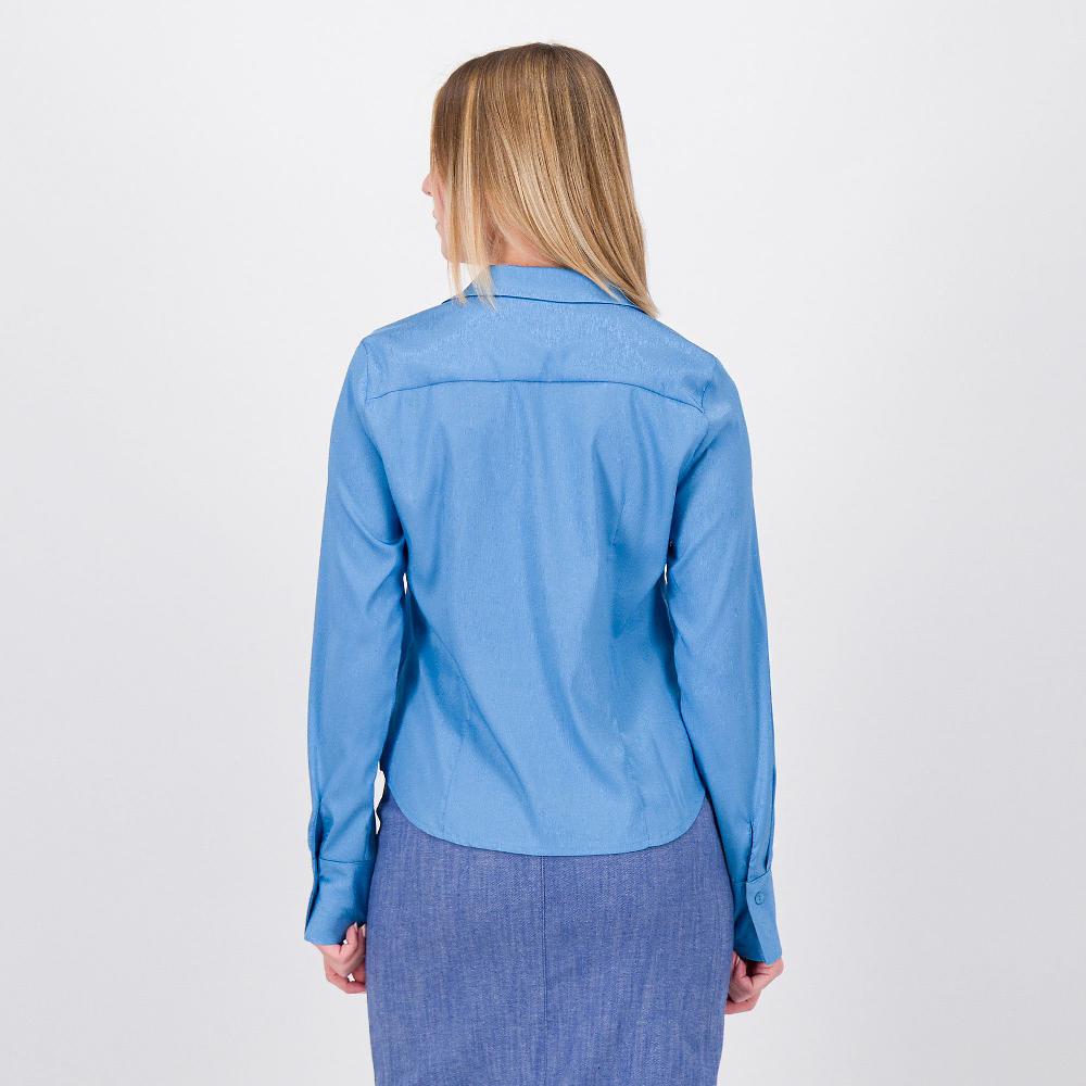 QVC Officina Della Moda Camicia Corta Sciancrata In Raso Effetto Opaco