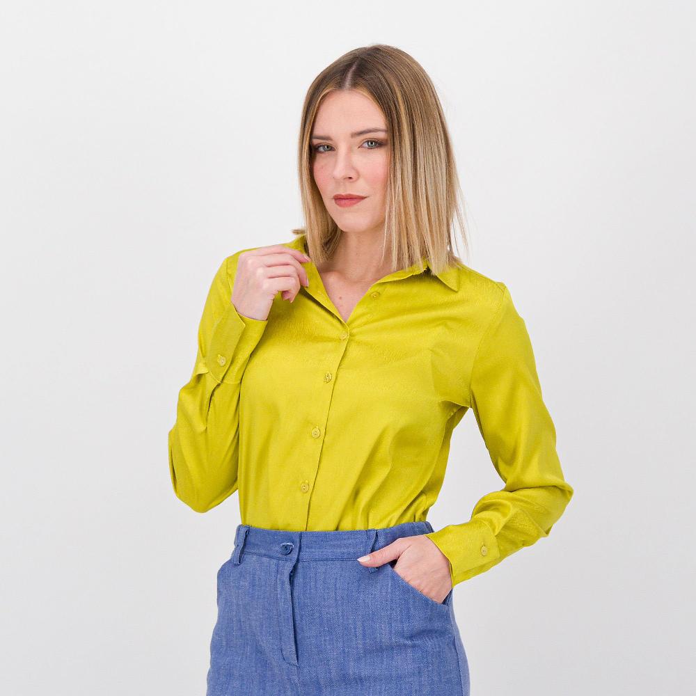 QVC Officina della Moda Camicia corta sciancrata in raso effetto opaco