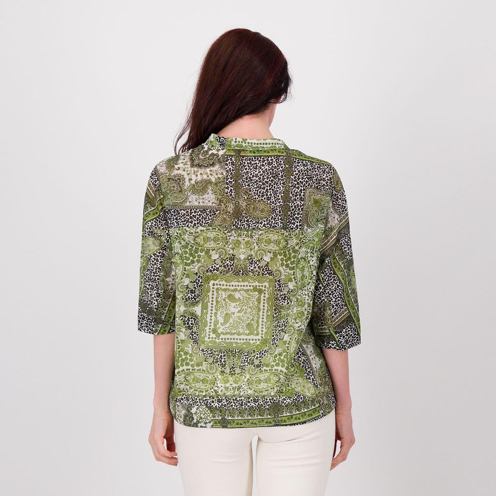 QVC Officina Della Moda Camicia In Mussola Di Cotone Fantasia
