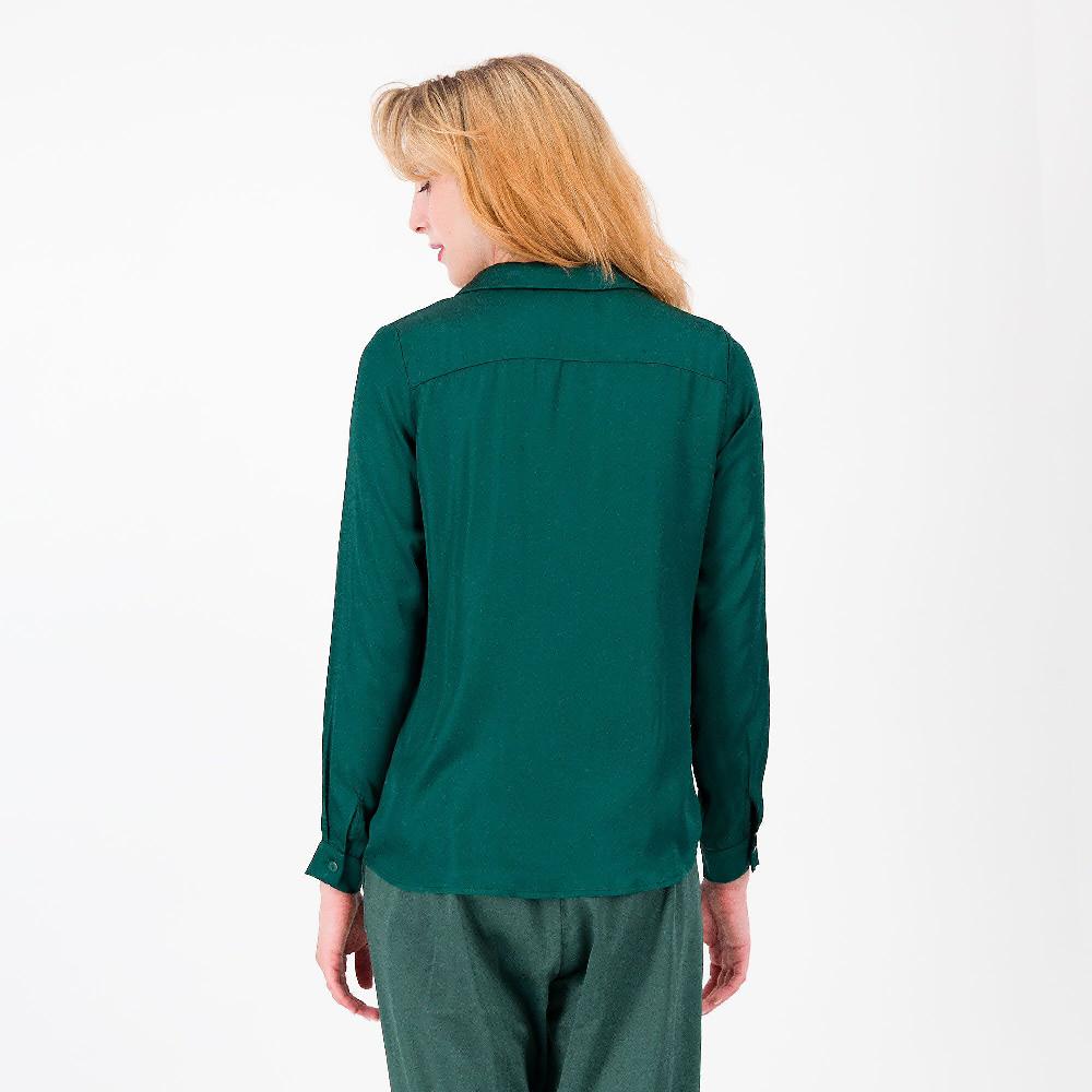QVC Officina Della Moda Camicia In Raso Di Viscosa A Manica Lunga