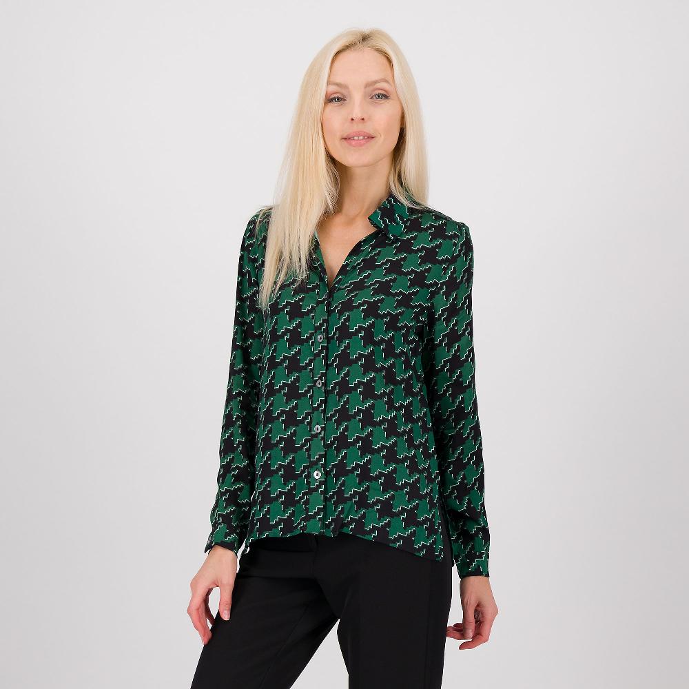 QVC Officina della Moda Camicia in raso di viscosa fantasia