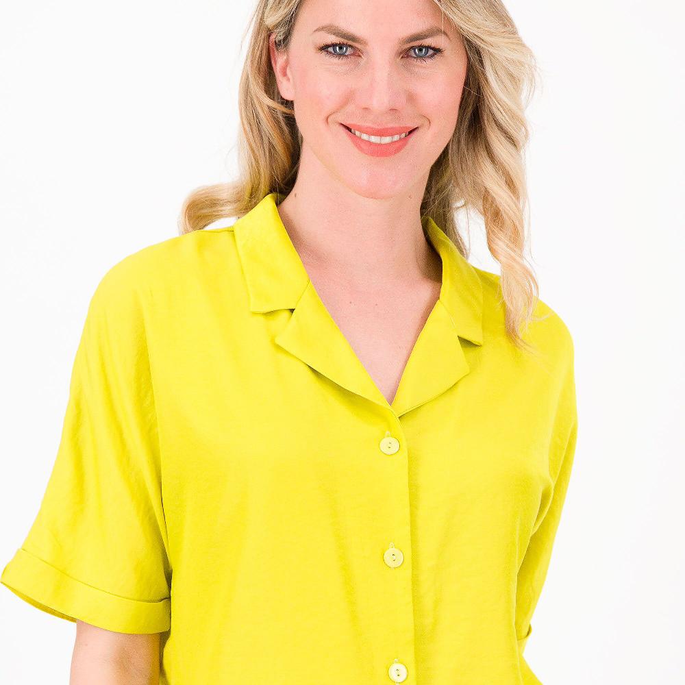 QVC Officina Della Moda Camicia In Raso Martellato Misto Viscosa
