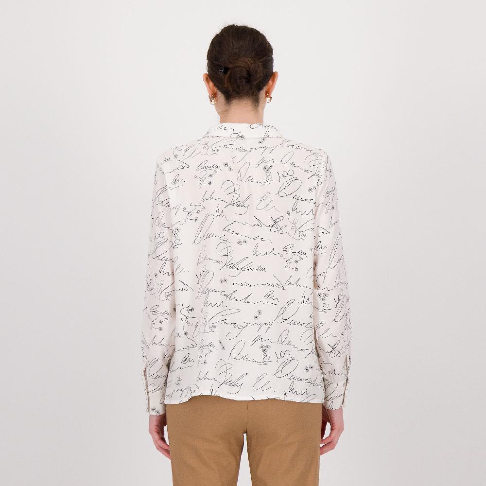 QVC Officina Della Moda Camicia In Viscosa Fantasia Con Maniche Lunghe