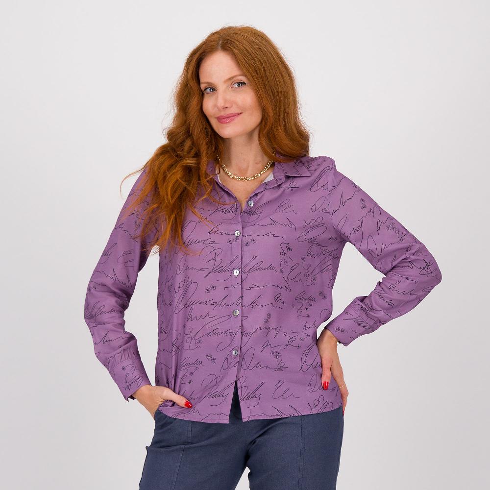 QVC Officina della Moda Camicia in viscosa fantasia con maniche lunghe