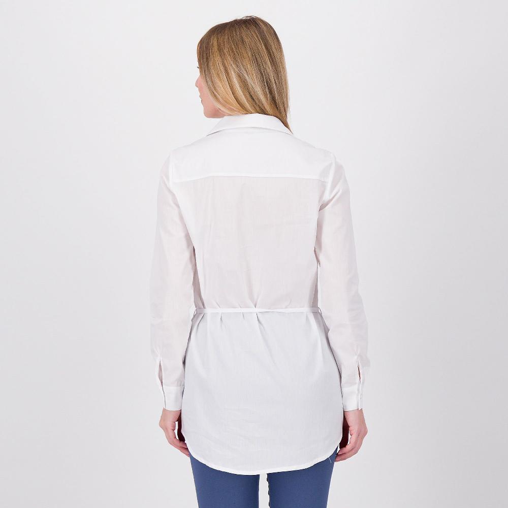 QVC Officina Della Moda Camicia Lunga In Popeline Di Misto Cotone