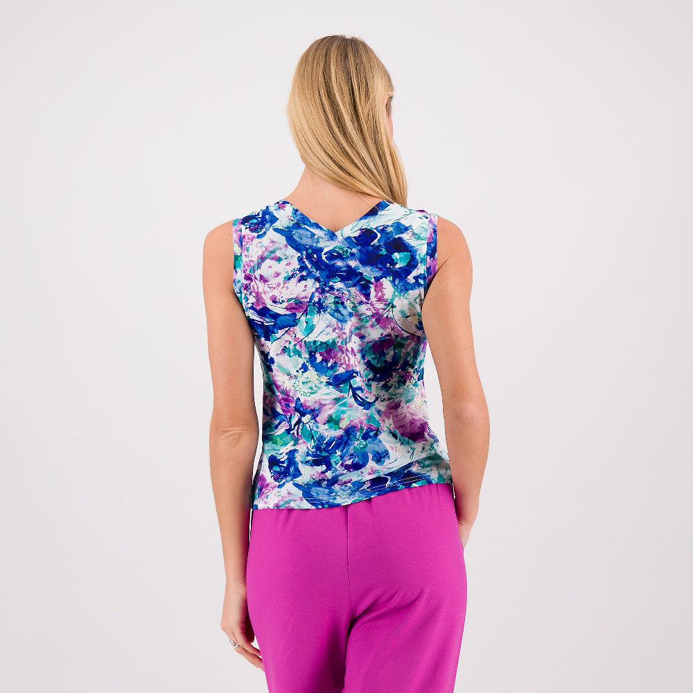 QVC Officina Della Moda Canotta In Jersey Di Viscosa Con Ampio Scollo A V